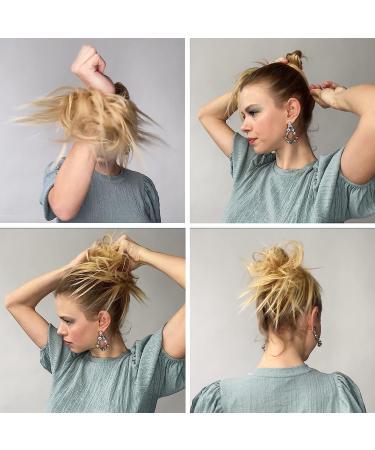 CAISHA PrettyShop Messy Scrunchie Bun | Voluminous Wavy Hairpiece in Light Brown Gray Mix | Heat-Resistant Synthetic Fibres | #6hgray G42A - Buy Online on GoSupps.com