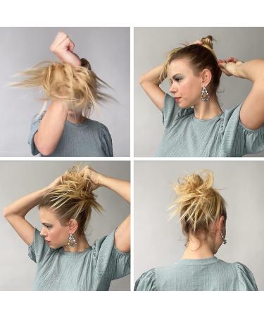 CAISHA by PRETTYSHOP Messy Scrunchie Bun Gray Blond Mix Hairpiece | Heat-Resistant Synthetic Fibres | Voluminous Wavy Style - G21A - Buy Online on GoSupps.com