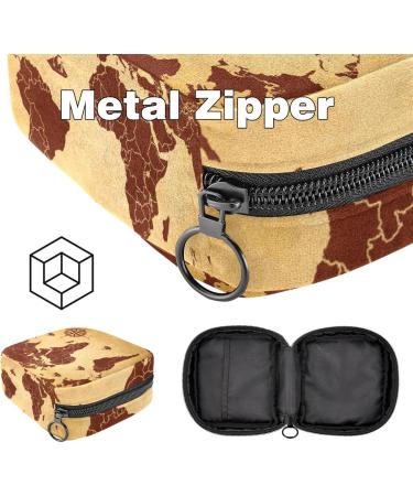 Retro World Map Storage Bags for Women's Bandages & Tampons - Portable & Stylish Organizers for School & Office - Buy Online on GoSupps.com
