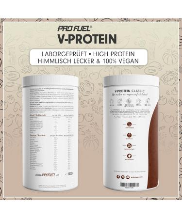 Vegan Protein Powder Chocolate Coconut - 2x1kg V-Protein | 71% Pea Protein Soy & Wheat Free Optimal Value - Buy Online on GoSupps.com