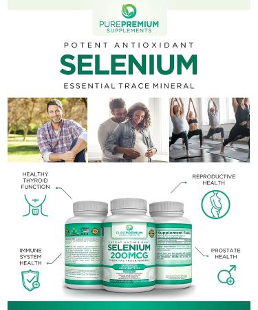 PurePremium Selenium 200mcg Supplement - Supports Immune System & Reproductive Function - Essential Trace Mineral - Buy Online on GoSupps.com