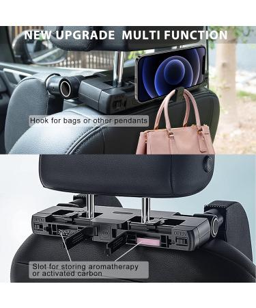 Adjustable Car Headrest Cushion with Hook - Black Car Neck Support Pillow for Children and Adults - Buy Online on GoSupps.com