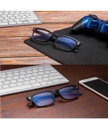 Blue Light Glasses for Men & Women - Black Frame Clear Blue Light Glasses for Computer Gaming & Reading - Stylish Computer Eye Strain Relief - Buy Online on GoSupps.com