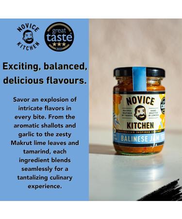 Novice Kitchen Balinese Jam 110ml Pack of 2 | Mild Sambal Inspired Chilli Jam | Bold Aromatic & Tangy Flavours | Marinade or Enjoy with Cheese & Crackers | - Buy Online on GoSupps.com