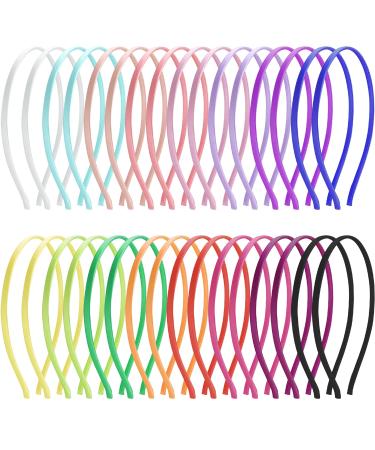 Duufin 32 pieces of hair tires ladies satin hair band metal headband satin hair -ready headbands colorful headband for women and girls 16 colors multi -colored - Buy Online on GoSupps.com