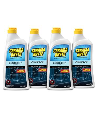 Cerama Bryte Removes Tough Stains Cooktop and Stove Top Cleaner for Glass - Ceramic Surfaces, 18 Ounces, 4 Pack