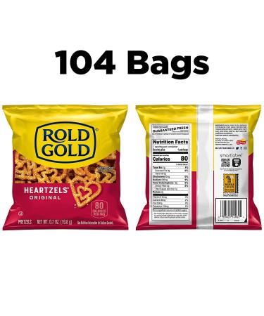 Rold Gold Heartzels Heart-Shaped Pretzels - 0.7oz (Pack of 104) | Delicious Snack Treats - Buy Online on GoSupps.com