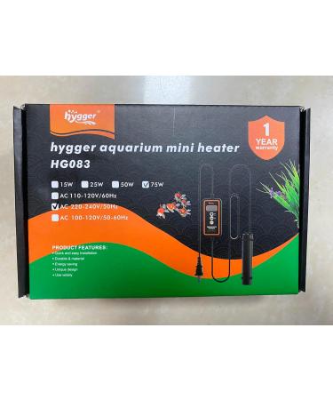 Buy Hygger 75W Mini Aquarium Heater with Digital Display - Ideal for Betta & Turtles Up to 60L Freshwater Tanks - Buy Online on GoSupps.com