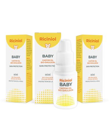 Riciniol Baby - PACK OF 3 - Nourishing baby oil. All natural skin protection for baby and mom. Great for dry itchy skin. Helps relieve redness.