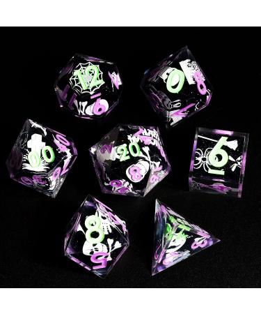 Halloween Glow in The Dark Layered Theme Dice Set - MINI PLANET DND Polyhedral Sharp Galaxy Handmade Crafted Dice (Halloween DICE 3) - Buy Online on GoSupps.com