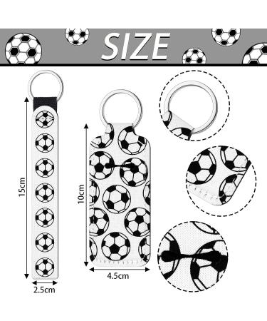 Soccer Lipstick Holder Keychain Set - 20 Pieces | Portable Lipstick Holder with Wristlet Lanyard | Team Lipstick Accessory (White Soccer) - Buy Online on GoSupps.com