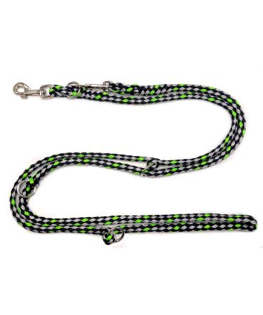 Dogeline Double-leash Practice line for medium dogs up to 45 kg over 39 colors very stable (3.50 m vegas) 3.50 m black and gray-green