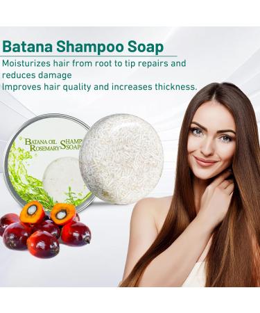 2Pack Batana Oil Shampoo Bars for Hair Growth | Nourishing & Moisturizing Solid Bars with Rosemary | Thinning Hair Deep Conditioning - 3.15 Ounce - Buy Online on GoSupps.com