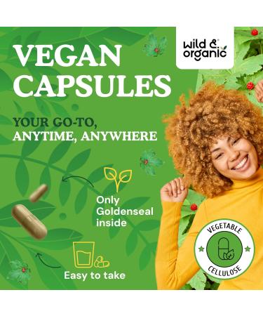 Wild & Organic Goldenseal Root Capsules 1000mg - Immune & Lung Support - 90 Goldenseal Root Powder Capsules - 45 Days Supply - Vegan No Fillers Non-GMO 90 Count (Pack of 1) - Buy Online on GoSupps.com