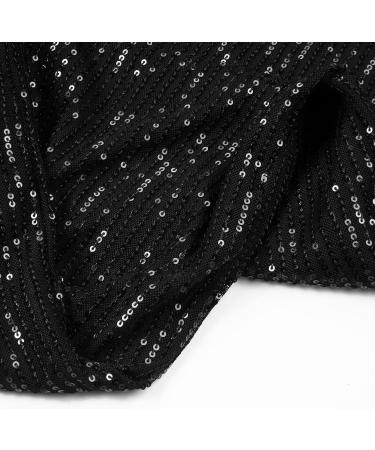 Duohropke Women's High Waist Glitter Sequins Pants - Sexy Elegant Loose Long Party Pants in Black - Buy Online on GoSupps.com
