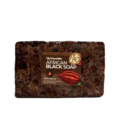 Churchwin African Black Soap 1LB - Organic Acne and Eczema Treatment for Dry Skin, Rashes - Face & Body Wash - All Skin Types - Handmade with Pure Raw Ingredients - Buy Online on GoSupps.com
