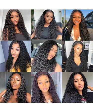 22 Inch Water Wave Lace Closure Wig | Brazilian Human Hair | Pre Plucked & HD Transparent Lace Front | 150% Density | Wet and Wavy with Baby Hair - Buy Online on GoSupps.com