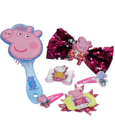 Peppa Pig Hair Accessories Gift Set for Kids Girls | Ages 3+ (6 Pcs) - Hair Bow, Brush, Clips & More | Perfect for Parties, Sleepovers & Makeovers - Buy Online on GoSupps.com