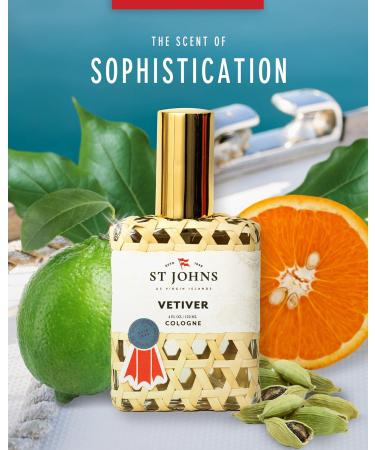 St. John Classic Vetiver Cologne | New Virgin Islands Inspired Fresh Cologne Scent | Sophisticated Cologne Fragrance for Men (4 oz Spray) Vetiver 4 Fl Oz (Pack of 1) - Buy Online on GoSupps.com