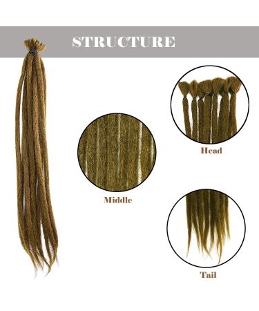 10PCS 50cm Brown Dreadlock Extensions - One-Sided Crocheted Synthetic Faux Locs for Men & Women - Jamaican Punk Hip-Hop Reggae Hair Accessories - Buy Online on GoSupps.com