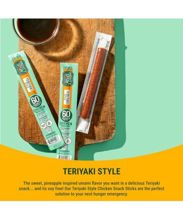 Mighty Spark Chicken Snack Sticks - Teriyaki - 5g of Protein No Hormones Added Gluten Free Soy Free Meat Sticks - High Protein Keto Snacks Weight Watchers Approved Snacks - 48 Count - Buy Online on GoSupps.com