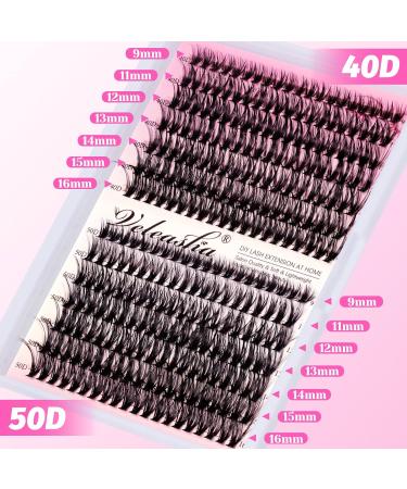 Veleasha Lash Extension Kit - 280PCS Wispy Lashes (40D & 50D) with Bond Seal & Tweezers for Self Application - 9-16mm Lash Clusters - Buy Online on GoSupps.com