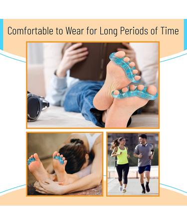 ToePal Gel Toe Separator - 2 Pairs | Toe Spacers, Straightener, Spreader, Stretcher, Corrector for Men and Women - Bunion Corrector Included - Buy Online on GoSupps.com
