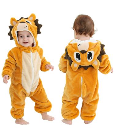 COOKY.D Unisex Winter Hooded Romper Jumpsuit 2-36 Months 12-18 Months Hedgehog