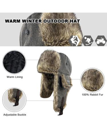 Winter Trapper Hat - Russian Faux Fur Ushanka Aviator Bomber for Men Women - Brown-3 Large-X-Large - Buy Online on GoSupps.com