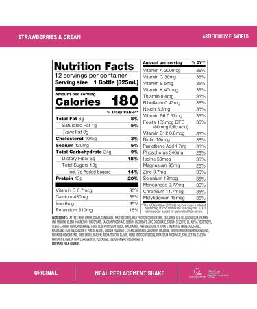 SlimFast Strawberries & Cream Meal Replacement Shake - 10g Protein - 4x11 Fl. Oz Bottles - Pack of 3 - Weight Loss Aid - 12 Count - Buy Online on GoSupps.com