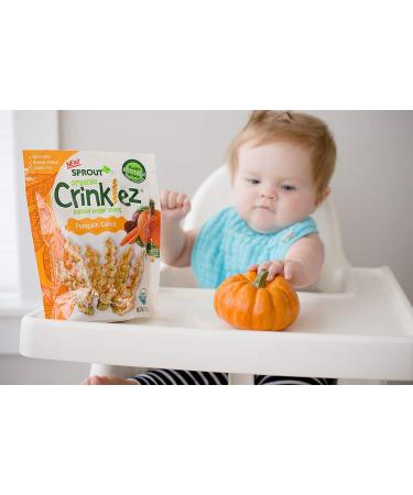 Sprout Organic Crinklez Popped Chickpea & Veggie Snack - Pumpkin & Carrot - 1.48 oz (12+ Months) - Buy Online on GoSupps.com