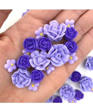 30 Violet Icing Flowers | Small Purple Flowers | Edible Roses| Lavender | Edible Flowers | Icing Flowers | Icing Roses | Sugar Flowers | Violet Sprinkles | Simply Sucr 30 Count (Pack of 1)