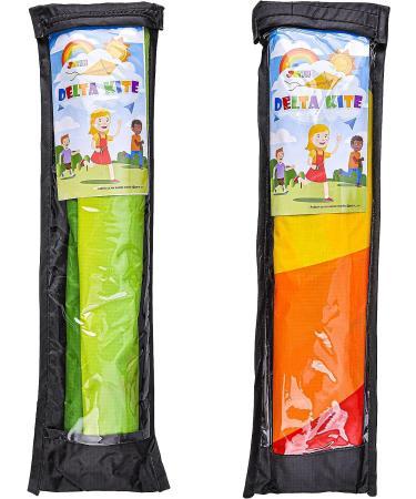 JOYIN Large Delta Kite 2-Pack - Easy-to-Fly Green and Rainbow Kites for Kids and Adults | Includes 262.5 ft Kite String | Perfect for Outdoor Games - Buy Online on GoSupps.com
