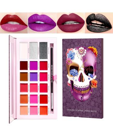  G n rique 18 Color Lipstick Palette High Pigment Shades Moisturizing & Smudge Resistant Smooth Application All Day Comfort for Themed Events Gatherings and Makeup Artists - Buy Online on GoSupps.com