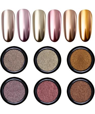 Duufin 22 Colors Chrome Nail Powder Set with 22 Eyeshadow Sticks - Metallic Mirror Effect, Holographic Aurora Powder for Nail Art - 1g/Jar - Buy Online on GoSupps.com