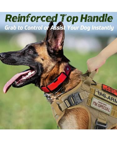 Rabbitgoo No Pull Dog Harness for Medium Dogs | Tactical Adjustable Padded Vest with Handle & Metal Buckle | Breathable Military Safety Harness - Brown (1 Pack) - Buy Online on GoSupps.com