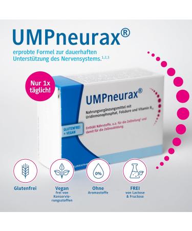 Umpneurax Dietary Supplements - Uridine Monophosphate Folic Acid & Vitamin B - Vegan & Gluten-Free - 60 Film-Coated Tablets for Cell Division & New Formation - Buy Online on GoSupps.com