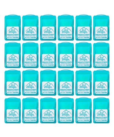 Ice Drops | 24 Individual Packs of Sugar-Free Breath Strips for Instant Fresh Breath | Each Pack has 24 Fresh Mint Flavored Strips (576 Total Strips)