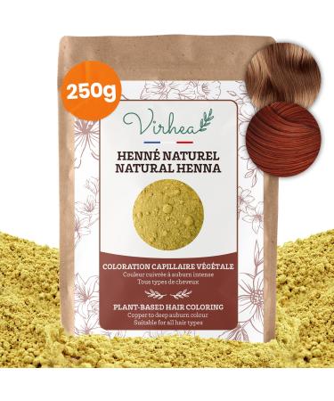 Natural Henna Powder 250G AAA+ Quality Natural Hair Coloring - Provides Care Shine and Volume - Auburn and Copper Coloring | Resealable Packaging