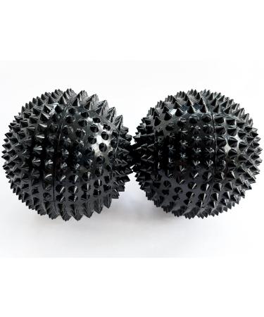 2x DBT skills hedgehog ball |Magnetic high stress acupressure ball |For stress relief or massage |against tension and for more concentration (biodegradable - black 47 mm) biodegradable - black 47 mm