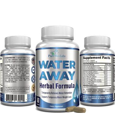 Water Away Herbal Diuretic - Natural Water Pills for Bloating Relief & Weight Loss - Dandelion & Green Tea Detox Cleanse - Urinary Health Support - Non-GMO, 60 Capsules - Buy Online on GoSupps.com