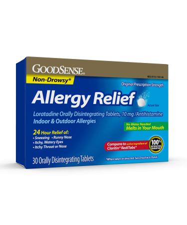 GoodSense Loratadine Orally Disintegrating Tablets, 10 mg, 24 Hour Allergy Tablets, 30 Count 30 Count (Pack of 1) Allergy Relief Loratadine Tablets - Buy Online on GoSupps.com
