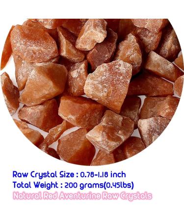 Red Aventurine Rough Stones 0.45lb - Bulk Healing Crystals for Reiki, Tumbling, Cabbing - XIANNVXI - Buy Online on GoSupps.com