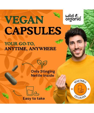 Wild & Organic Stinging Nettle Leaf Capsules - 1000 mg Stinging Nettle Extract for Urinary Support - 90 Vegan Herb Capsules - 45 Days Supply - Non-GMO Gluten-Free No Fillers 90 Count (Pack of 1) - Buy Online on GoSupps.com