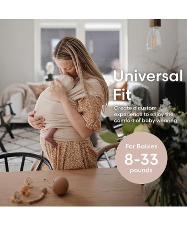 Mushie Organic Cotton Baby Wrap Carrier for Newborns 8-35 lbs - Beige Melange - Buy Online on GoSupps.com