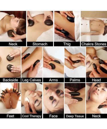 Master Massage Hot Stone Basalt Stone Set - 70 Natural Stones in Decorative Bamboo Box for Spa & Therapy - Buy Online on GoSupps.com