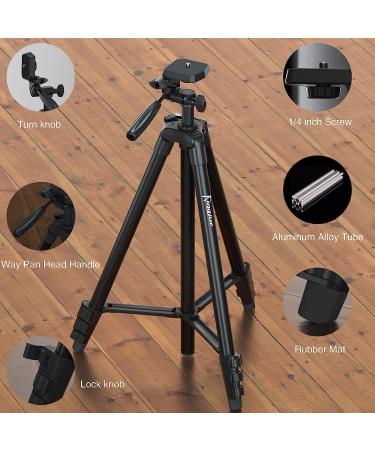 KINGJUE 60'' Camera Phone Tripod Stand for Canon Nikon DSLR | Universal Tablet Phone Holder, Remote, Bubble Level, Carry Bag | Max Load 6.6LB - Buy Online on GoSupps.com