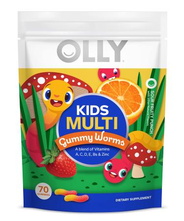 OLLY Kids Multivitamin Gummy Worms Overall Health and Immune Support - 70 Gummies