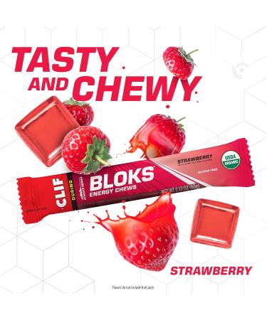 CLIFTropical Punch & Strawberry Flavor Energy Chews - 2.12oz (18 Count) Packs - Plant Based - Quick Carbohydrates - For Cycling Running Running + Strawberry Flavor Tropical Punch 18 Count (Pack of 1) - Buy Online on GoSupps.com