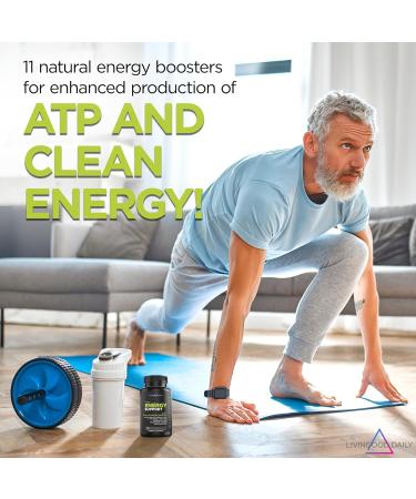 Livingood Daily Energy Supplements - Vegan B6 B12 NADH & L-Theanine | Boost Mood & Brain Health - 60 Capsules - Buy Online on GoSupps.com